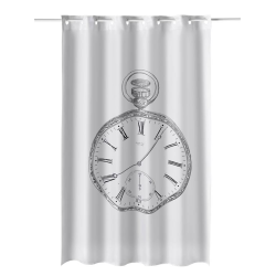 Cortina de baño con ollados Reloj vintage